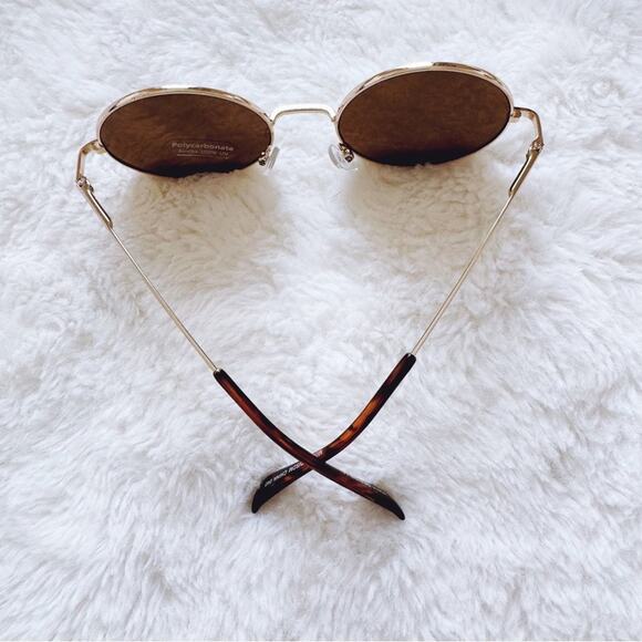 Henry Silver & Gold Rims Round Lens Sunglasses - Picture 6 of 8